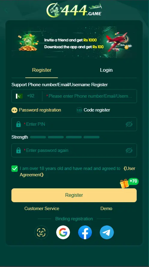 login and register